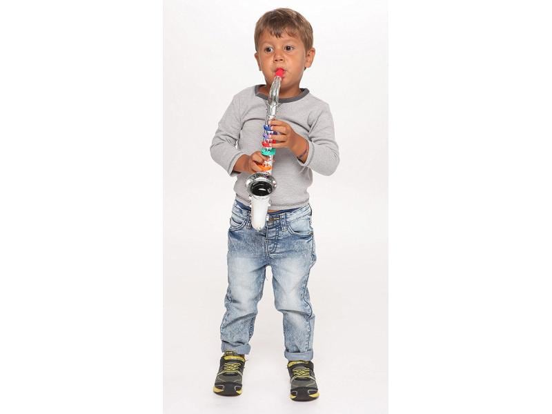 Bontempi Musikinstrument Saxophon mit 8 farbigen Tasten Kinder-Saxophon
