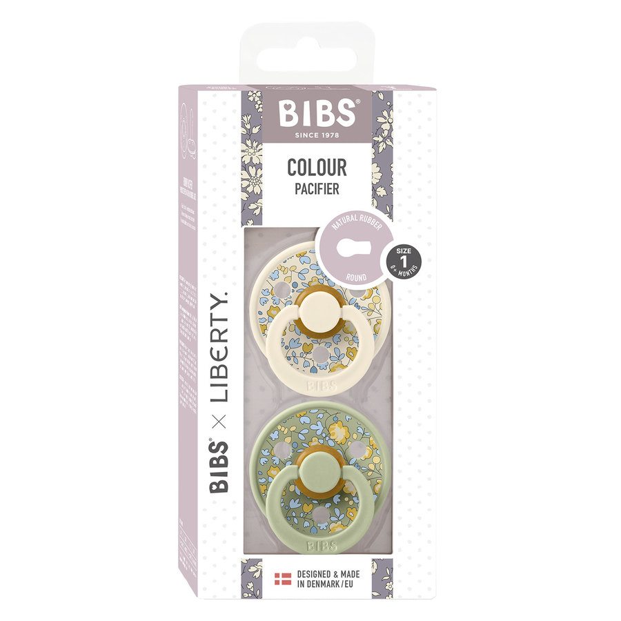 BIBS x Liberty Pacifier Colour Eloise Latex Size 1 Sage Mix 2pcs