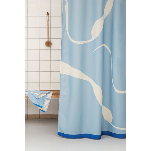 Mette Ditmer Nova Arte Badeforhæng, Light Blue/Offwhite, 150x200 cm