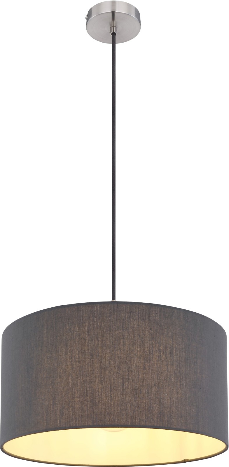 Pendelleuchte - Nickel matt - anthrazit - 140 cm hoch