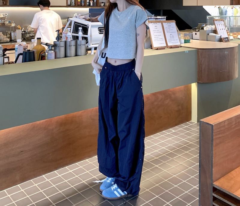 rinkoplan - Mid Rise Wide-Leg Sweatpants