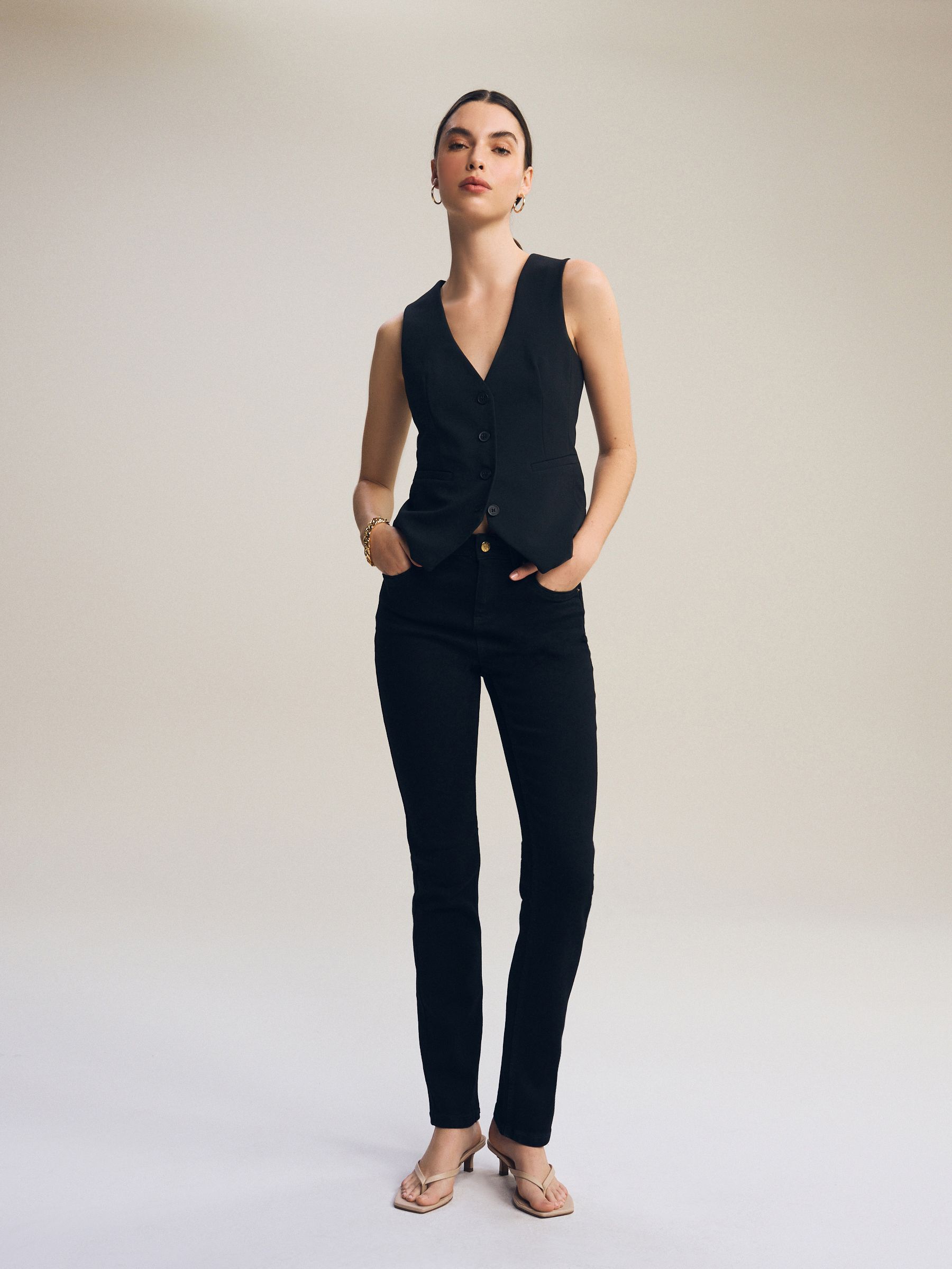 Zwart - Superzachte slim-fit jeans