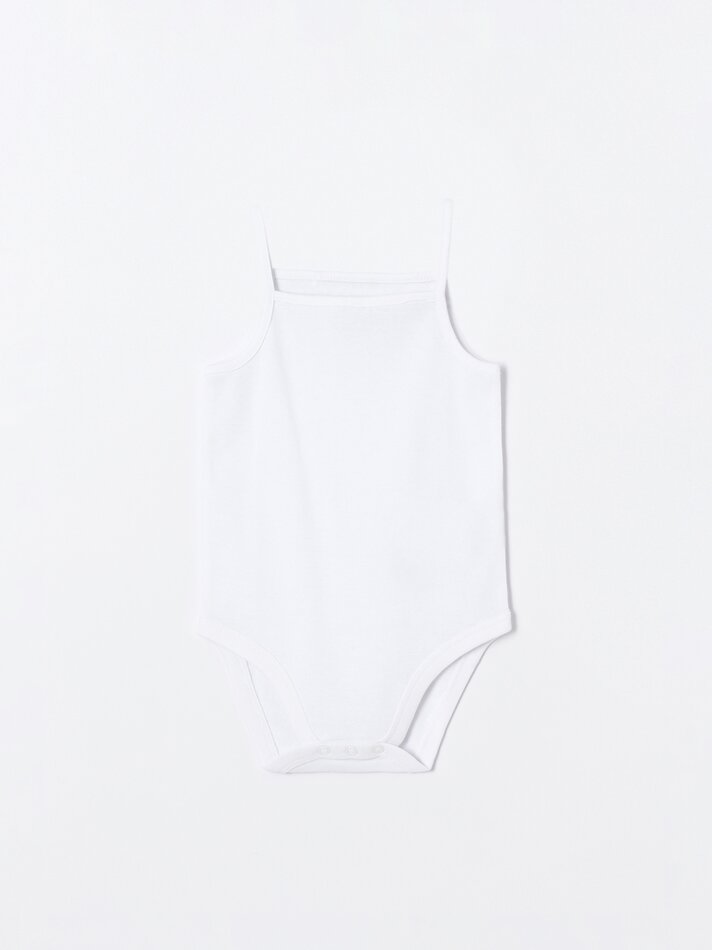Conjunto de 3 bodies básicos com alças - Branco