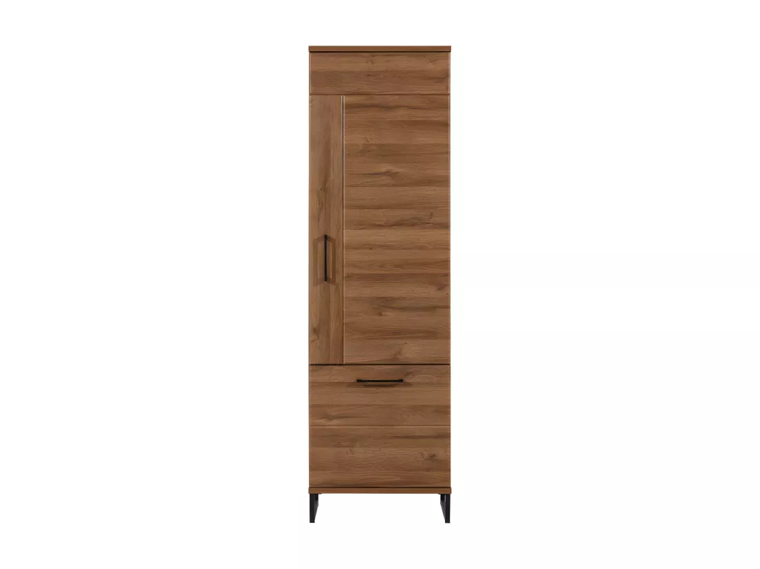 Armoire de salon 2 portes 58 cm Chêne foncé - VARSOVIE - L 58 x l 40 x H 194 cm