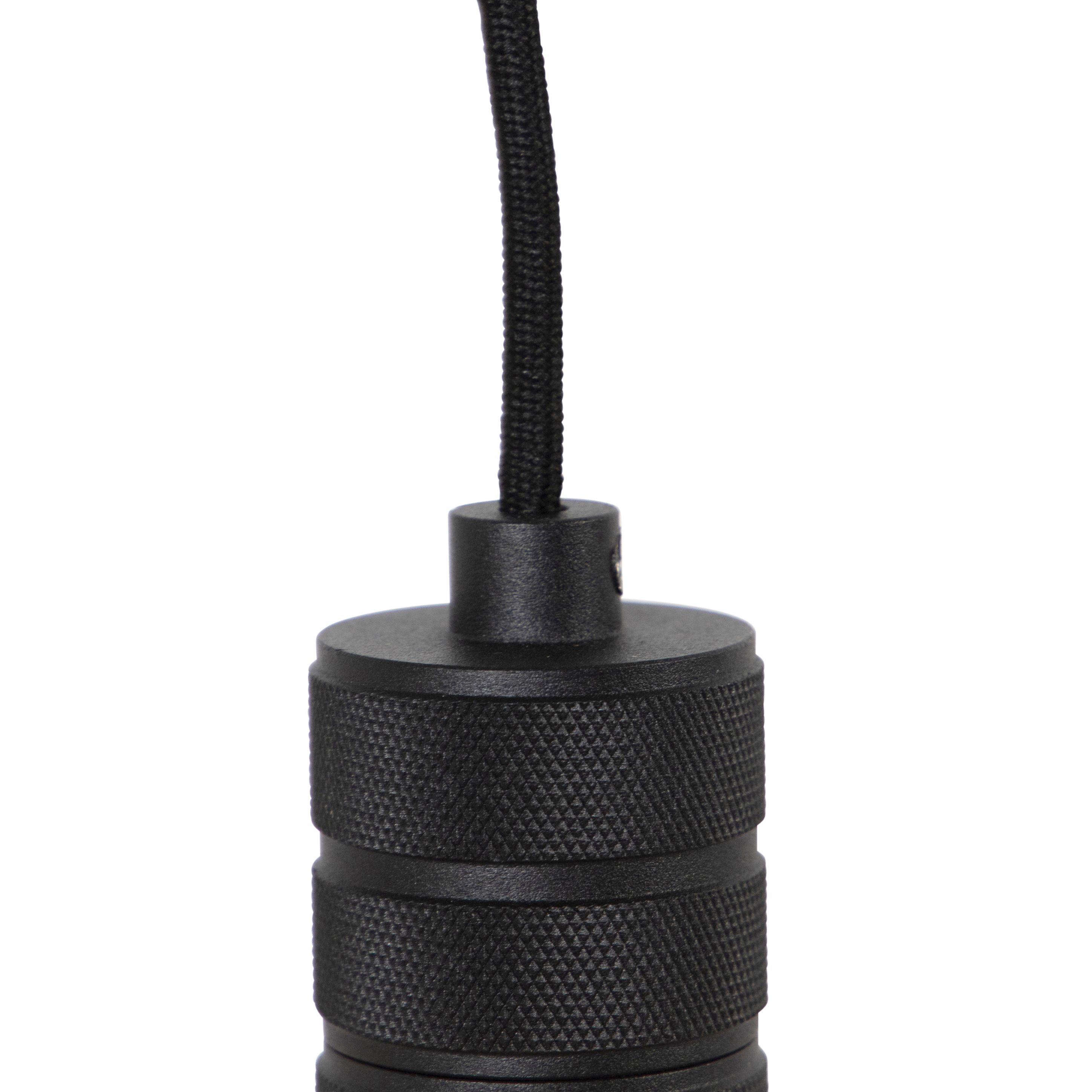 Kerst hanglamp zwart met stekker incl. LED amber glas ster - Cavalux