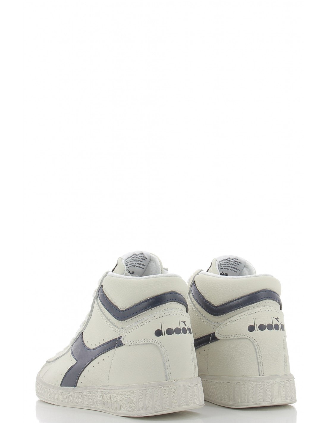 diadora Sneakers montantes mixte game l hi waxed cuir blanc/bleu