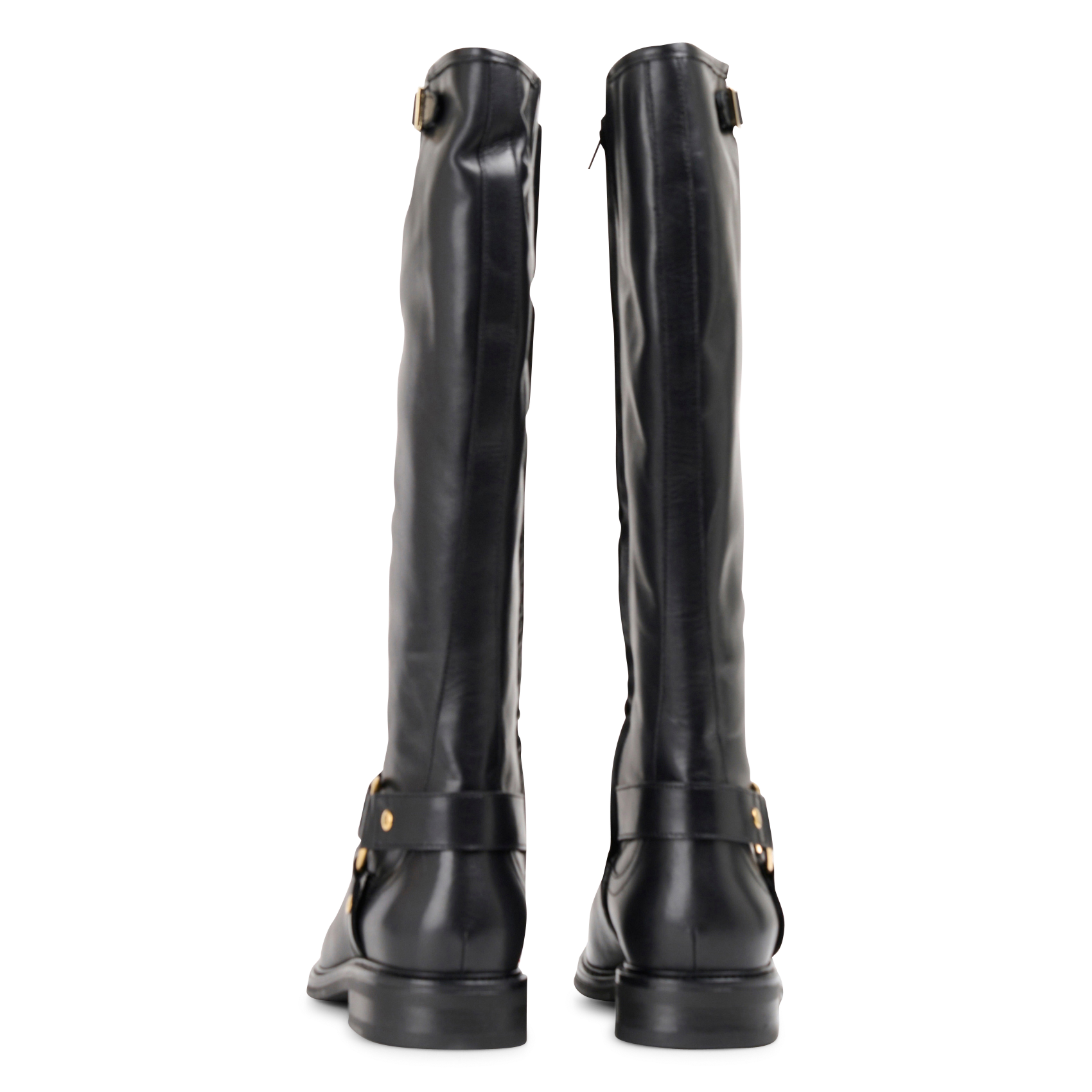 Botte à lanières en cuir | Noir