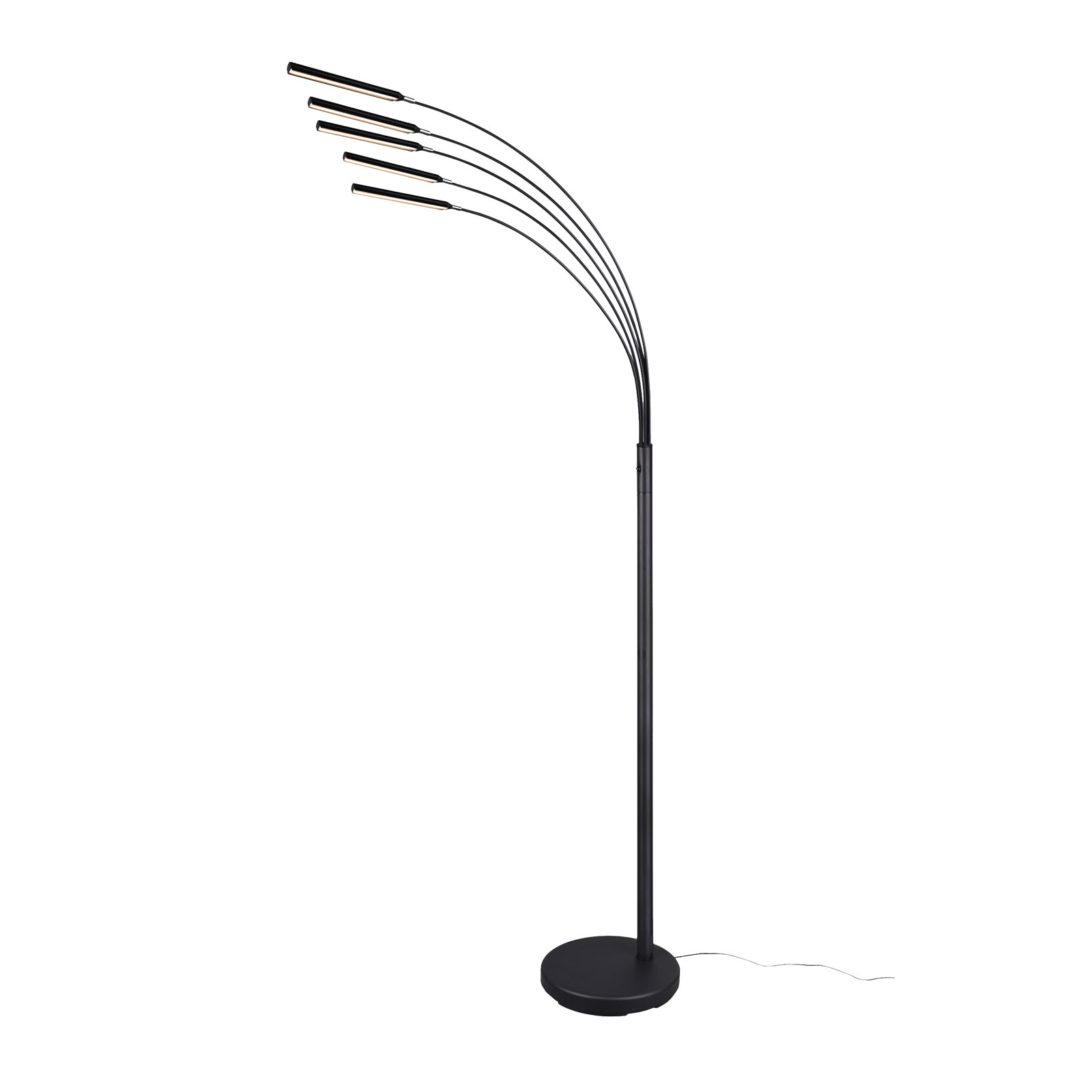 LED-Stehleuchte - schwarz - Metall - 5-flammig - 196 cm
