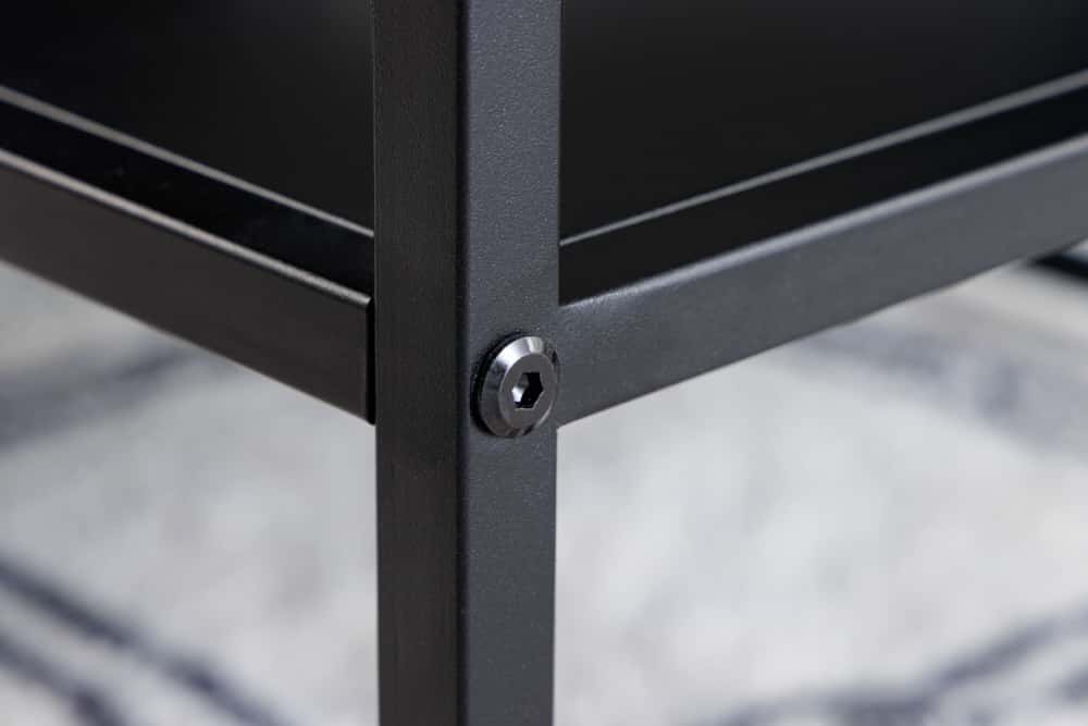 Moderner Couchtisch DURA STEEL 100cm schwarz Metall mit Ablagefach
