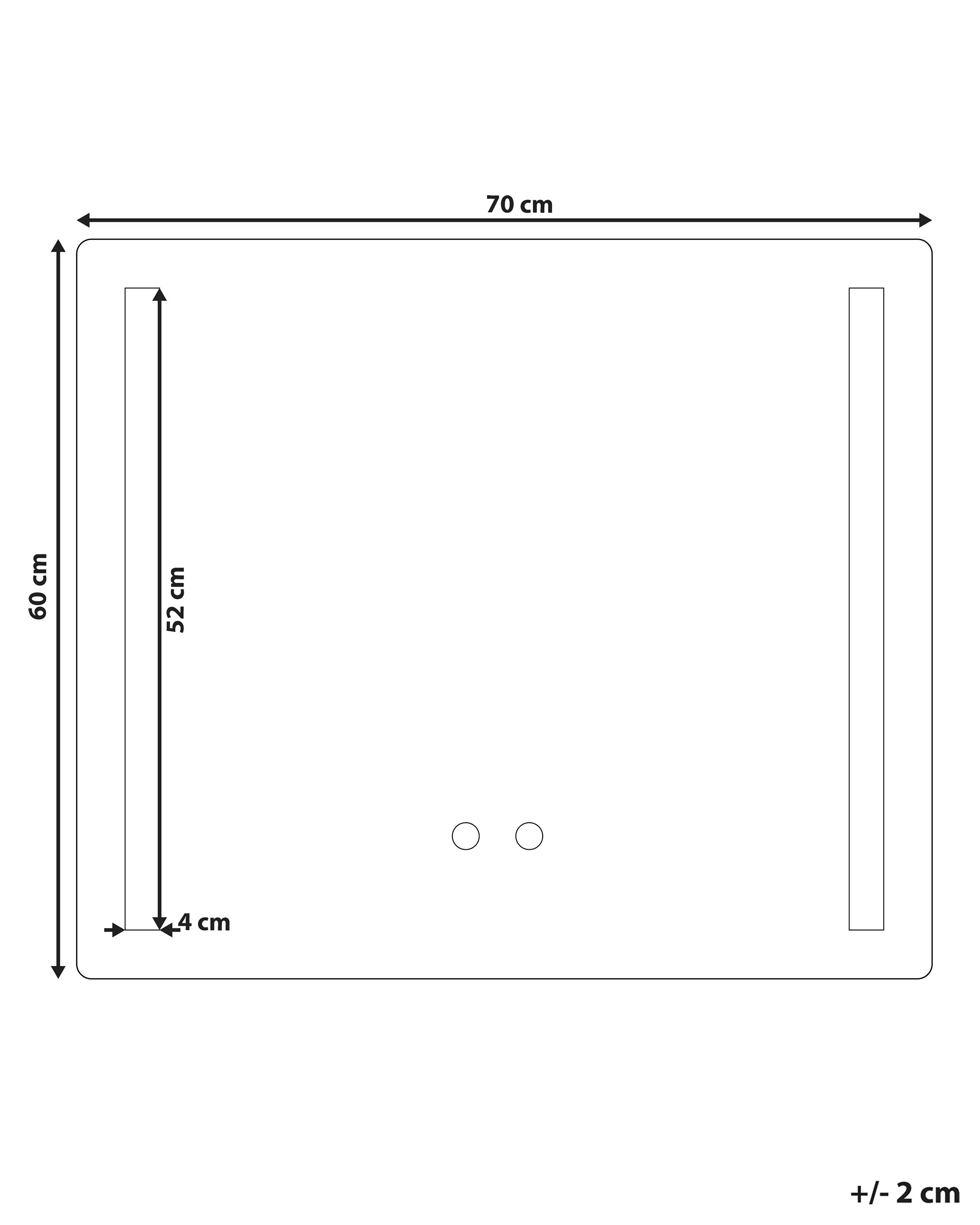 LED badkamerspiegel LIRAC 70 cm 60 cm Zilver
