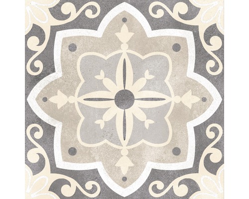 Porseleinen tegeldecoratie Cementine crème mix 15 x 15 x 0,9 cm diverse designs mat R10B