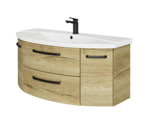 Jungborn wastafelmeubel VENTITRE BxHxD 116,3 x 49,2 x 46 cm Frontkleur halifax eiken naturel