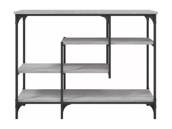 Table console avec étagères sonoma gris 100x35x75 cm