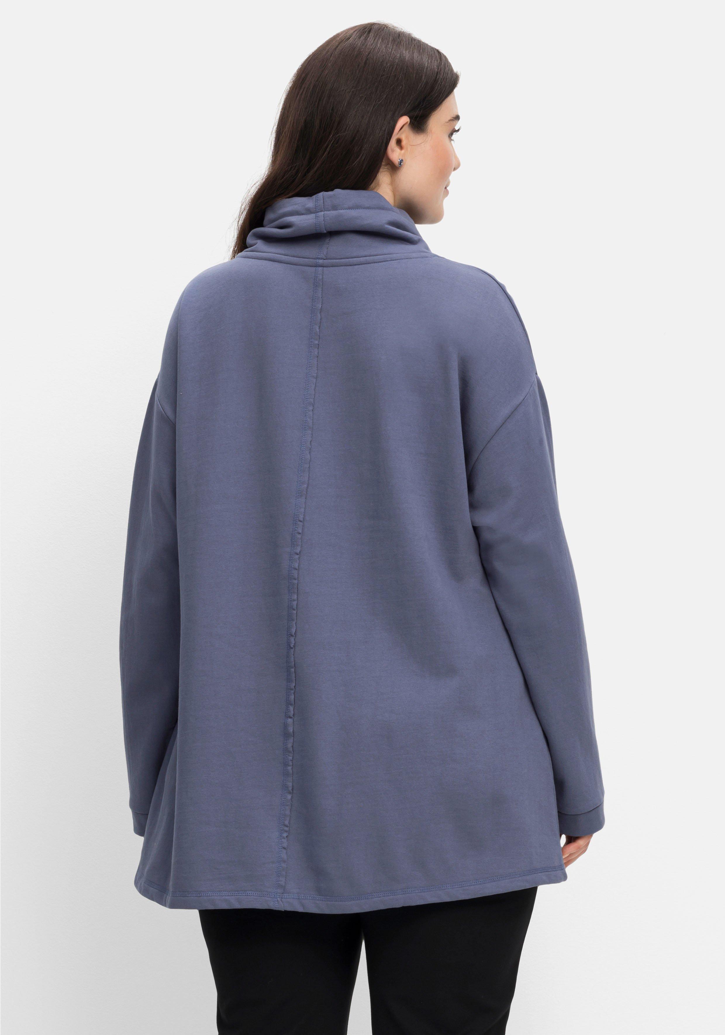 Sweatshirt in A-Linie, mit Taschen und Kragen