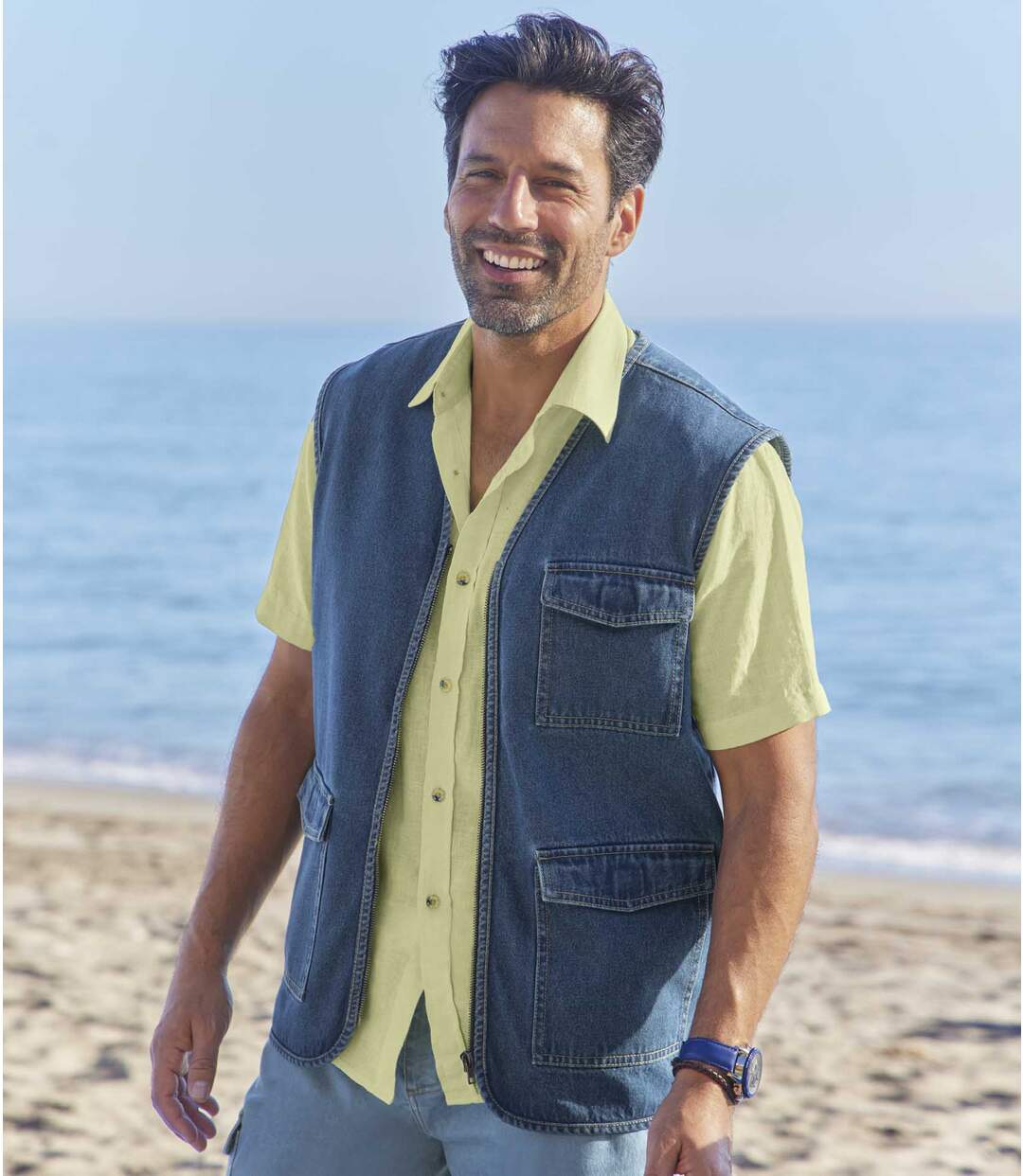 Gilet Reporter Sans Manches en Jean