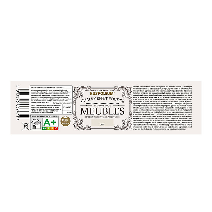 Peinture pour meubles Rust-Oleum jute effet poudré mat intense 125ml