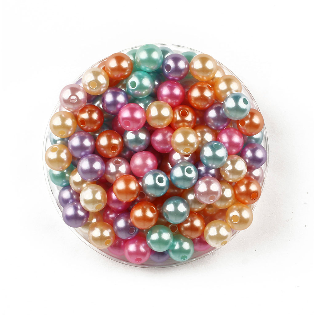 Sachet de 130 perles rondes nacrées D 8mm