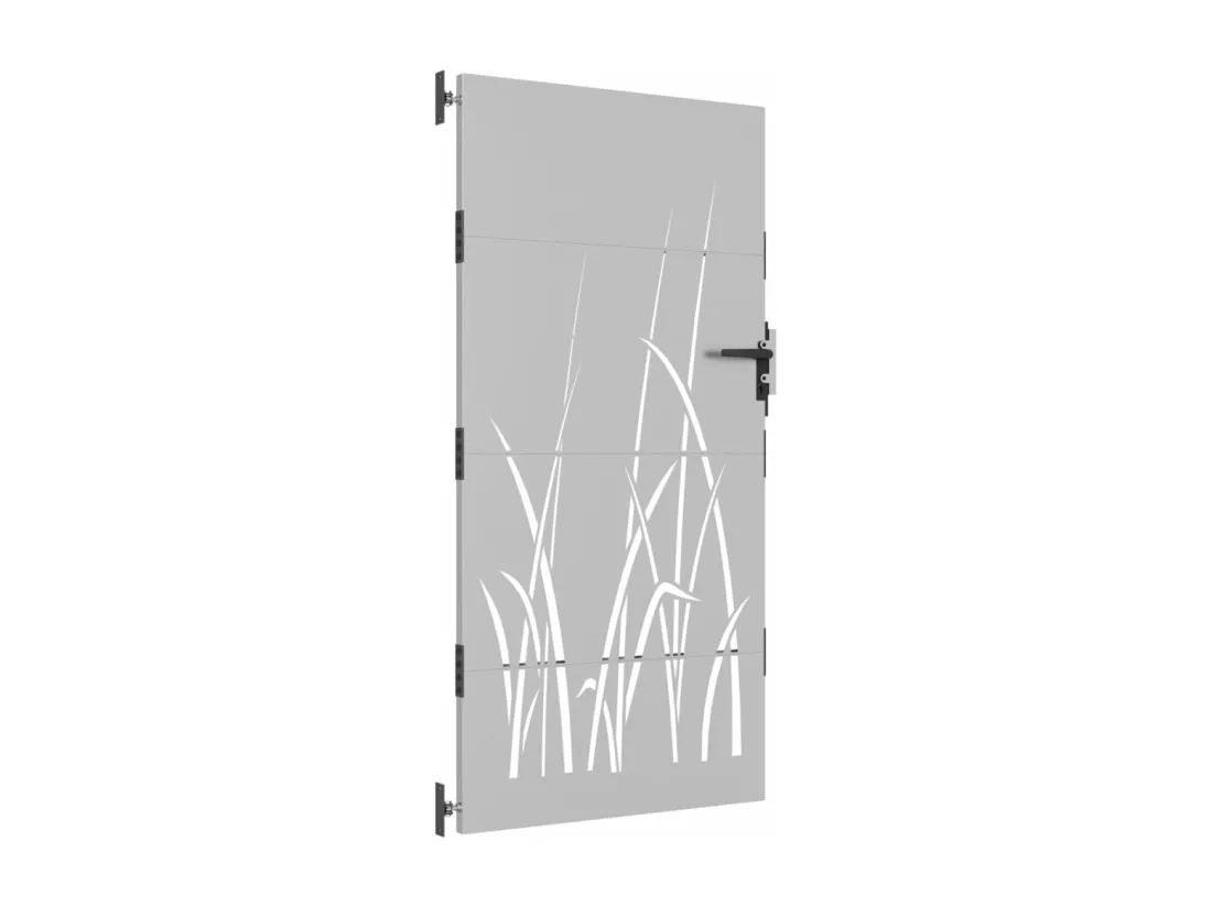 Portail de jardin 85x200 cm acier corten conception d'herbe