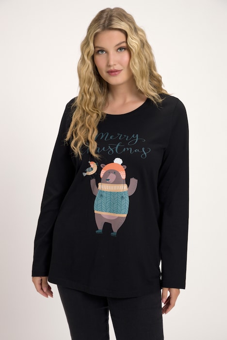 Shirt, Weihnachtsbären, A-Linie, Rundhals, Halbarm