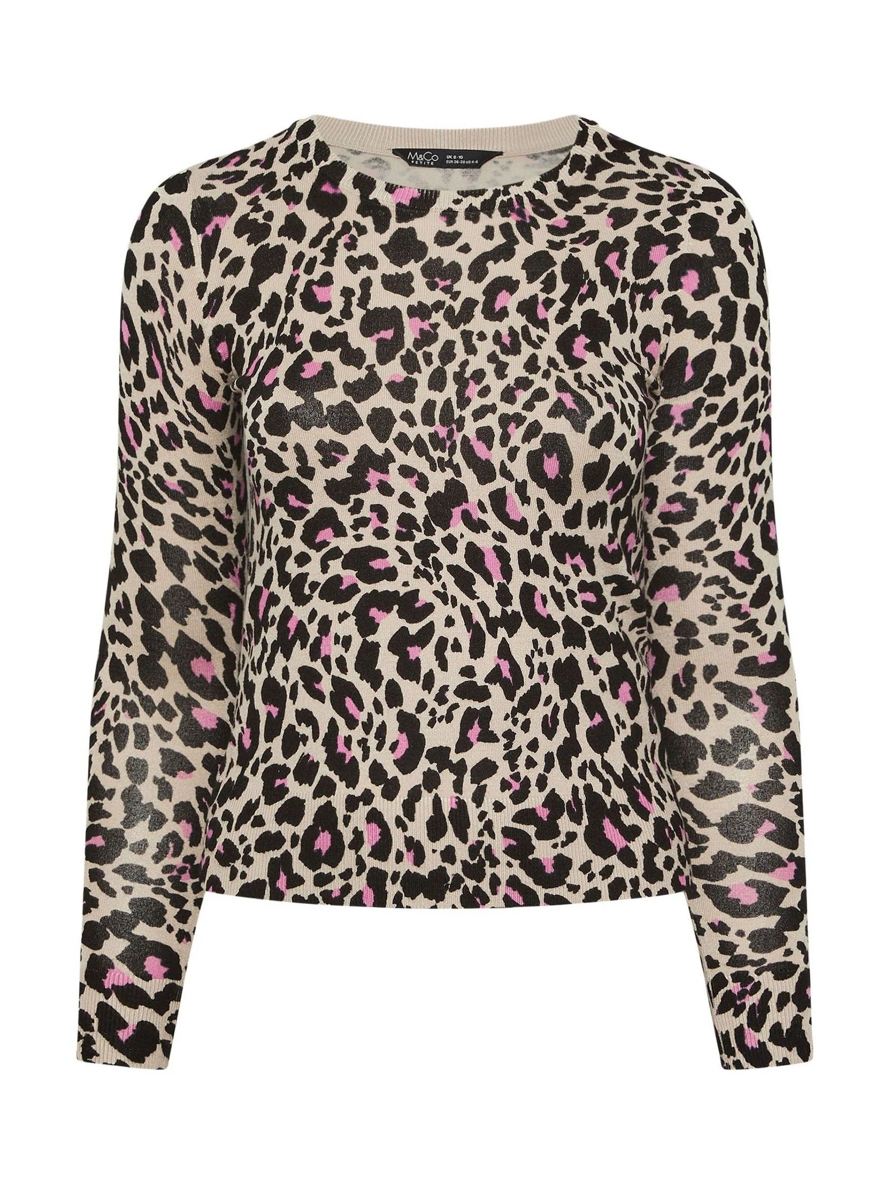 M&Co Petite Leopard Print Jumper