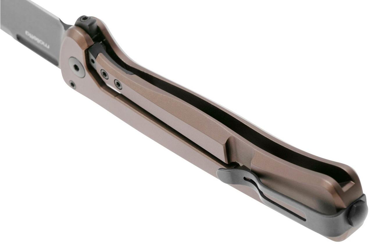 LionSteel Skinny Solid SK01A EB Earth Aluminium Natural Canvas Micarta inlay, Blackwashed zakmes, Molletta design