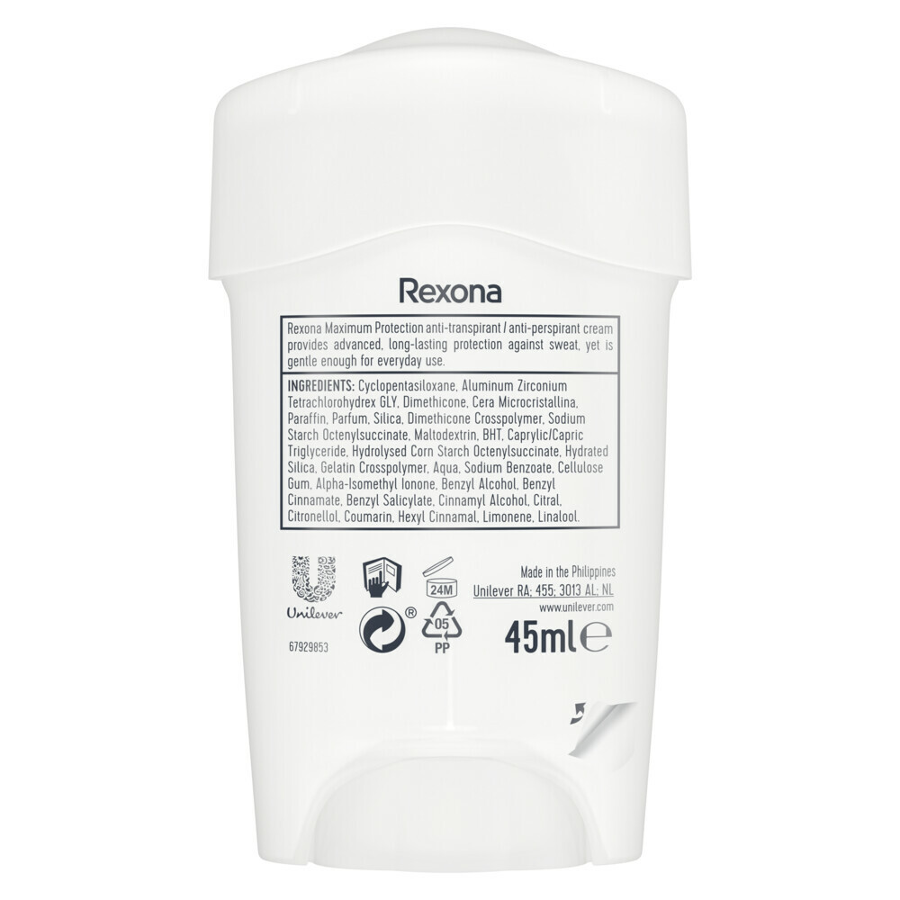 6x Rexona Deodorant Stick Cream Maximum Protection Clean Scent45 ml