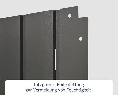 Hörmann EcoStar Elegant 1620 tuinbox, RAL7016, 166 x 87 x 72,5 cm, metaal, grijs