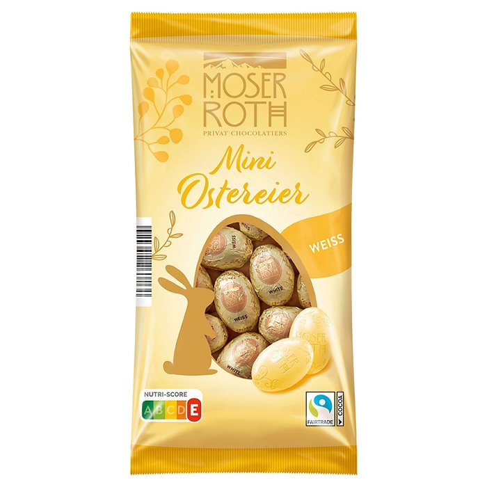 MOSER ROTH Premium-Mini-Ostereier 150 g, Weisse Schokolade