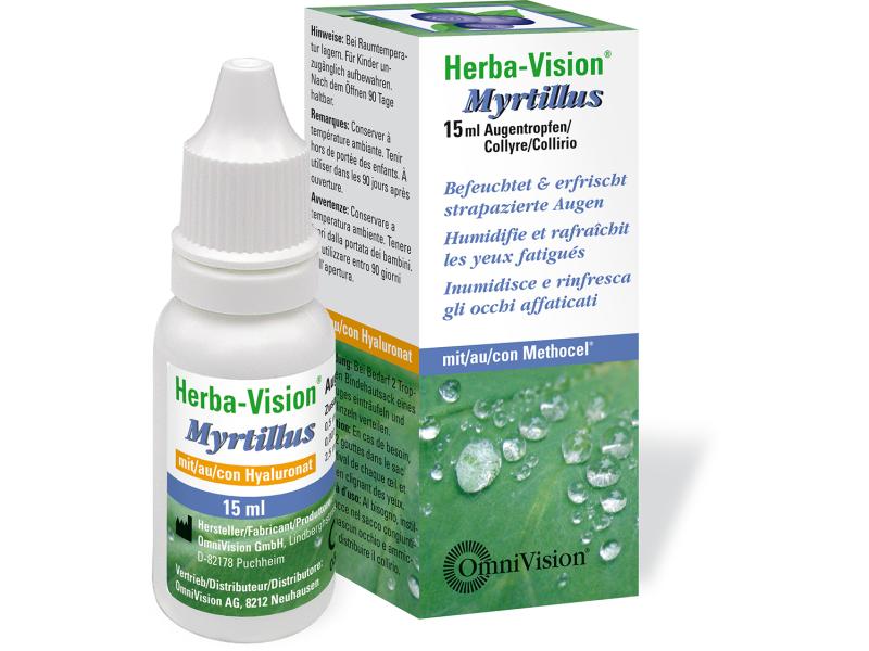 OmniVision Augentropfen Herba-Vision Myrtillus 15 ml Benetzungslösung für müde Augen