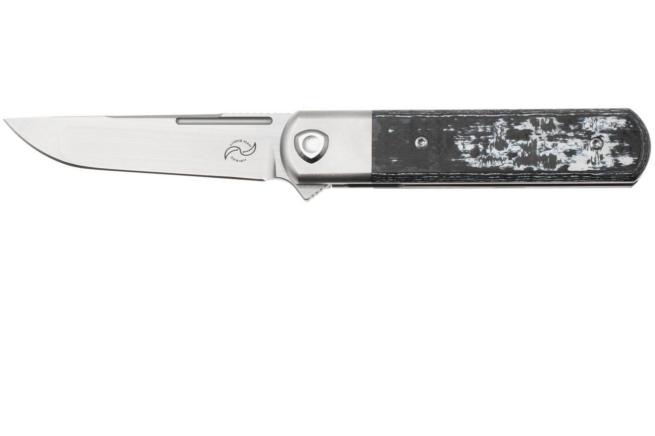 Liong Mah Tanto One, Satin M390, White Storm Carbonfiber Titanium, zakmes