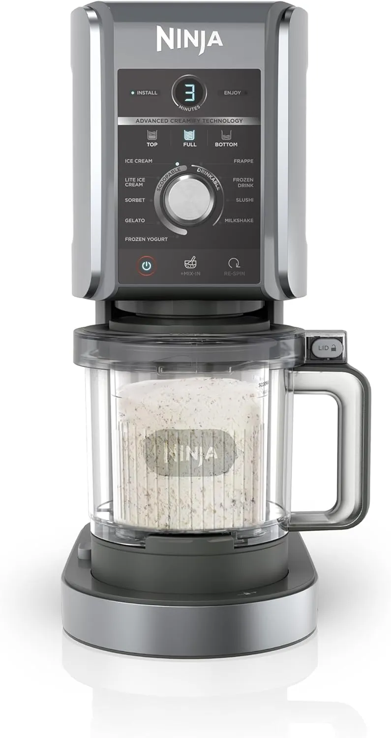 Ninja CREAMi Deluxe Ice Cream Maker with 3 Containers, 10 Functions