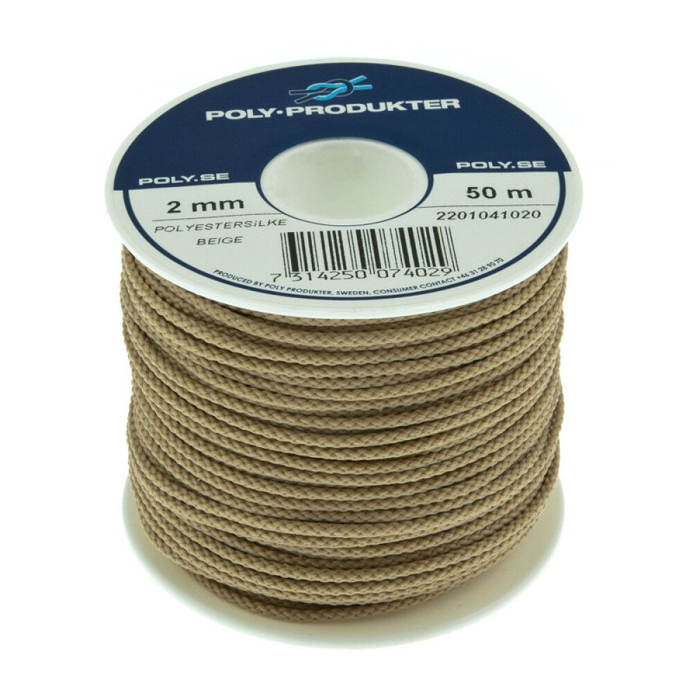POLYESTERSILKELINE POLY-PRODUKTER Ø2MMX50M BEIGE