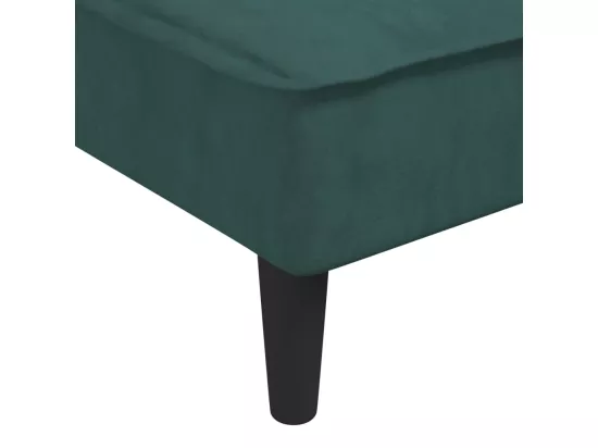 Chaise longue vert foncé velours