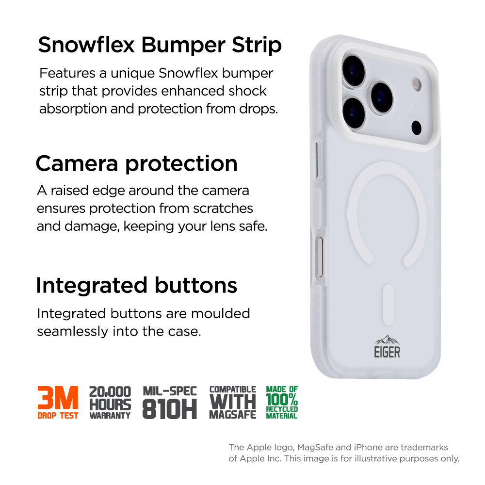 iPhone 17 Pro MagSafe Blizzard Case GRS Schutzhülle aus Recycelten Materialien (EGCA00910) - Weiss