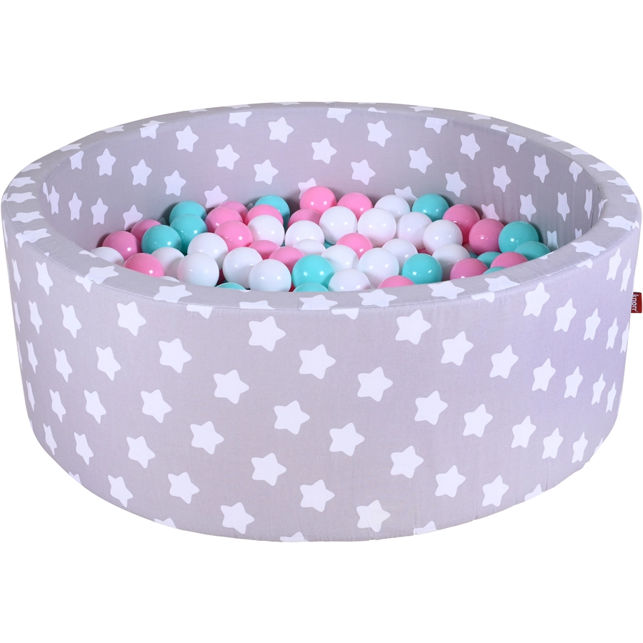 knorr toys® Bällebad soft - Grey white stars - 300 balls rosecremelightblue grau