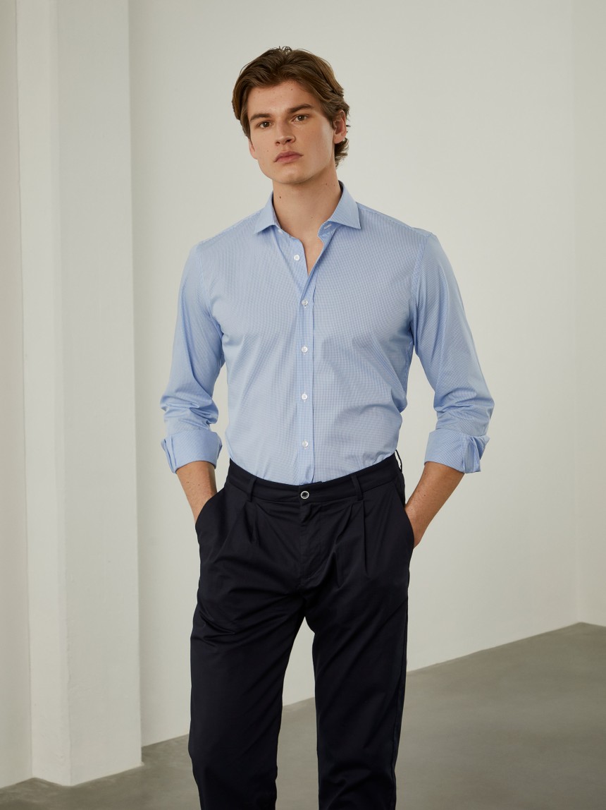 Camisa slim fit de popelina