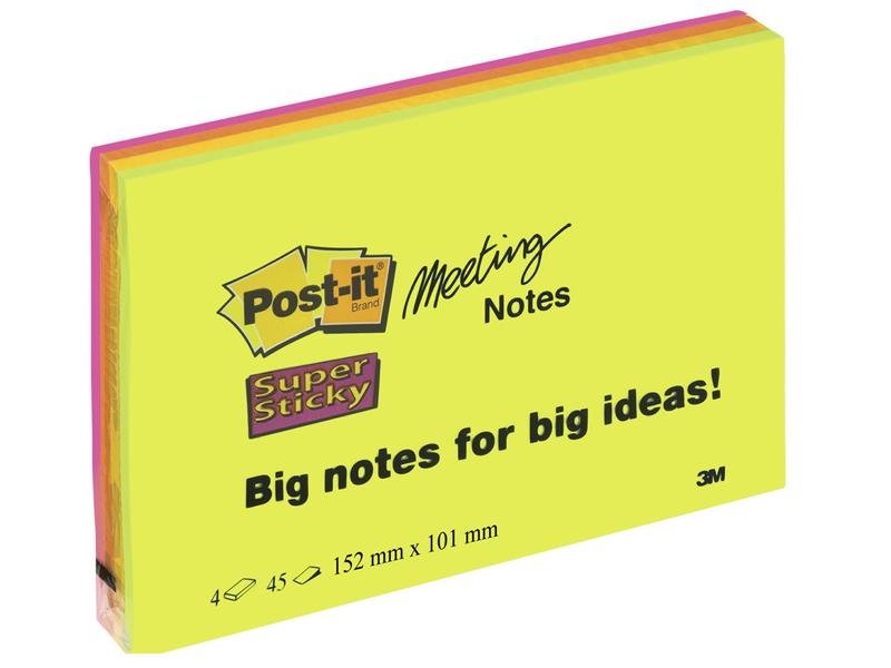 Post-it Notizzettel Post-it Super Sticky 15.2 x 10.1 cm 4 B Vier Blöcke à 45 Blatt