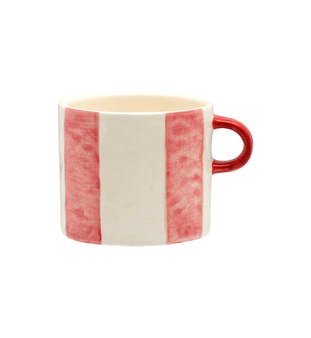 Anna + Nina  Striped Posy keramik kop - Pink