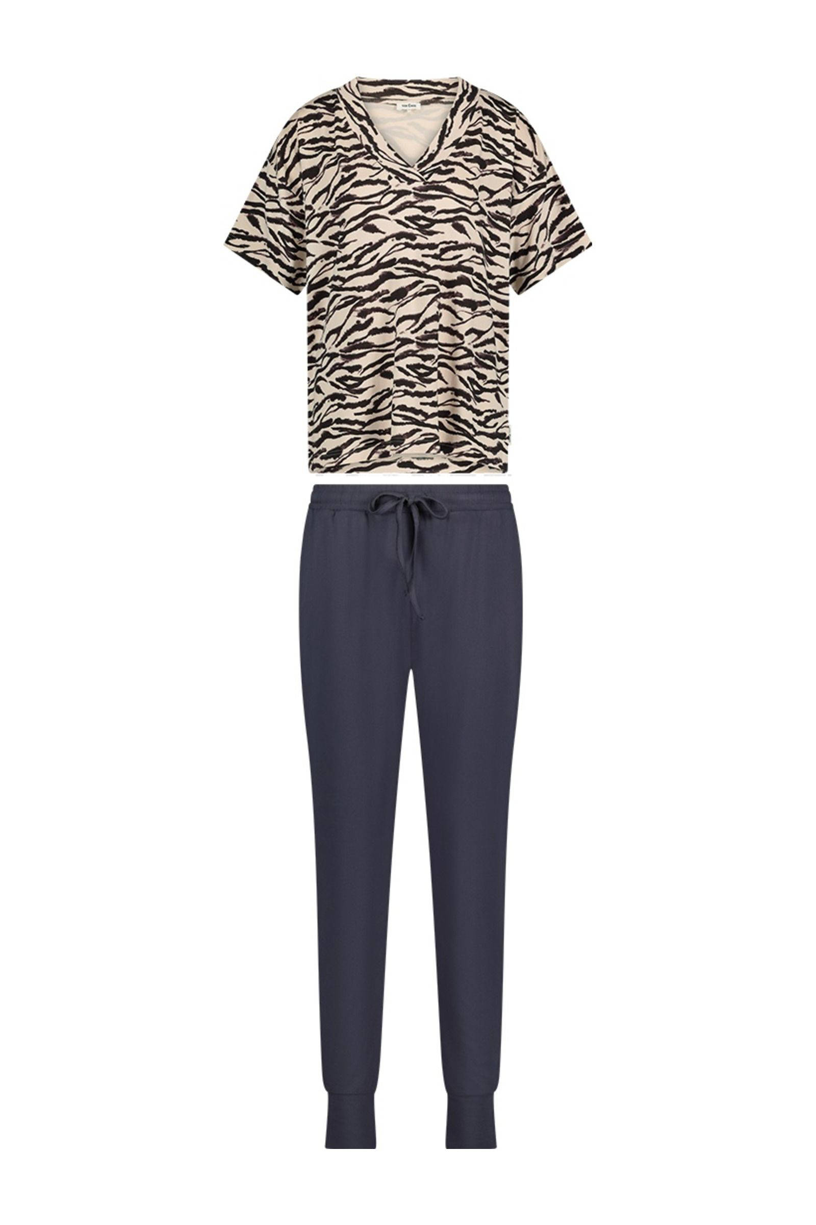ten Cate pyjama donkergrijs/ecru/zwart