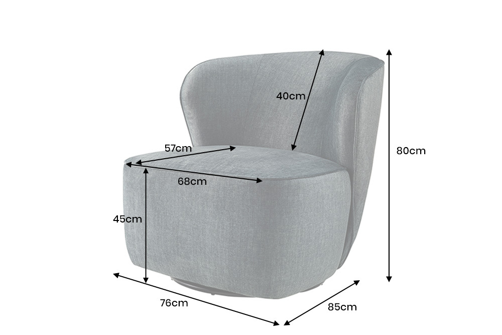 Drehbarer Design Sessel GATSBY petrol Samt 360°