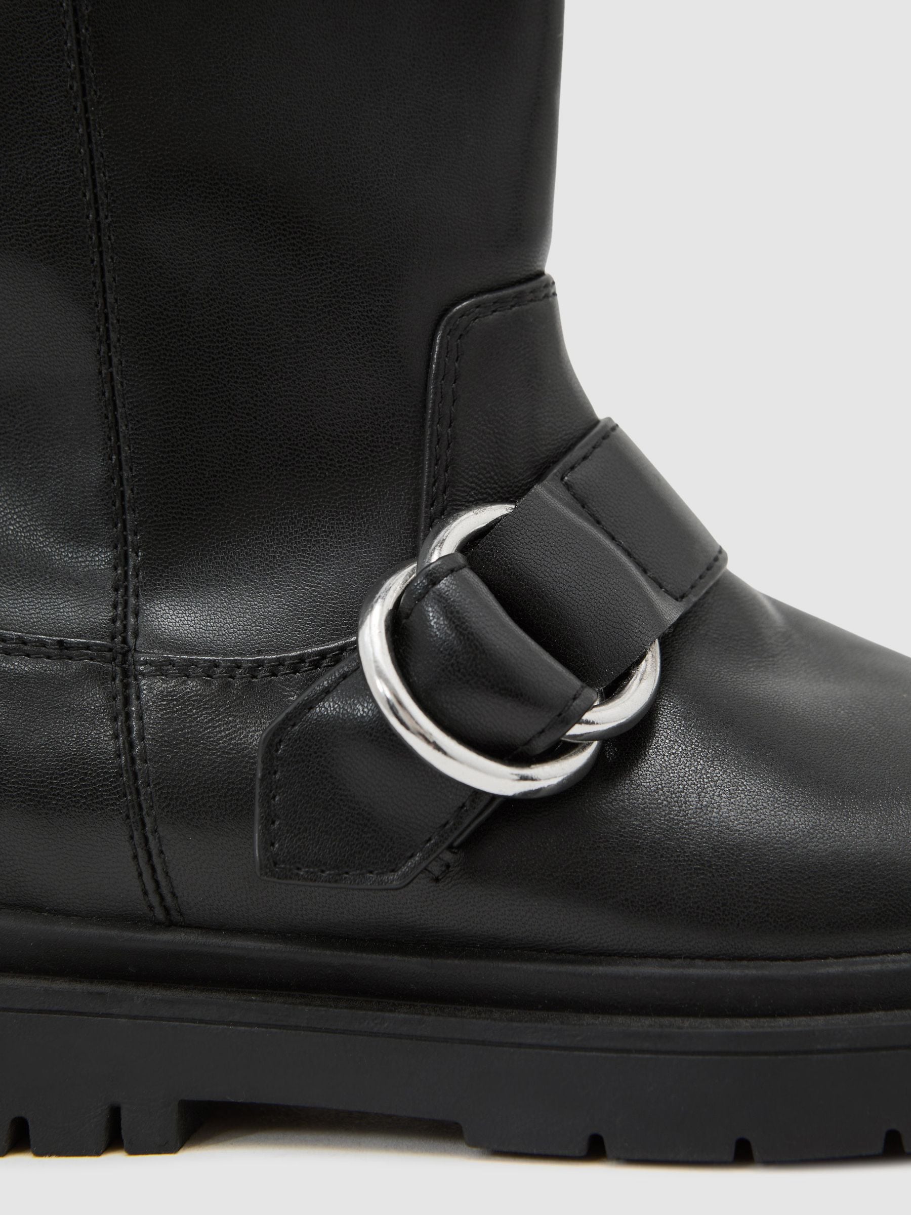 Reiss Blake Leather Biker Boots