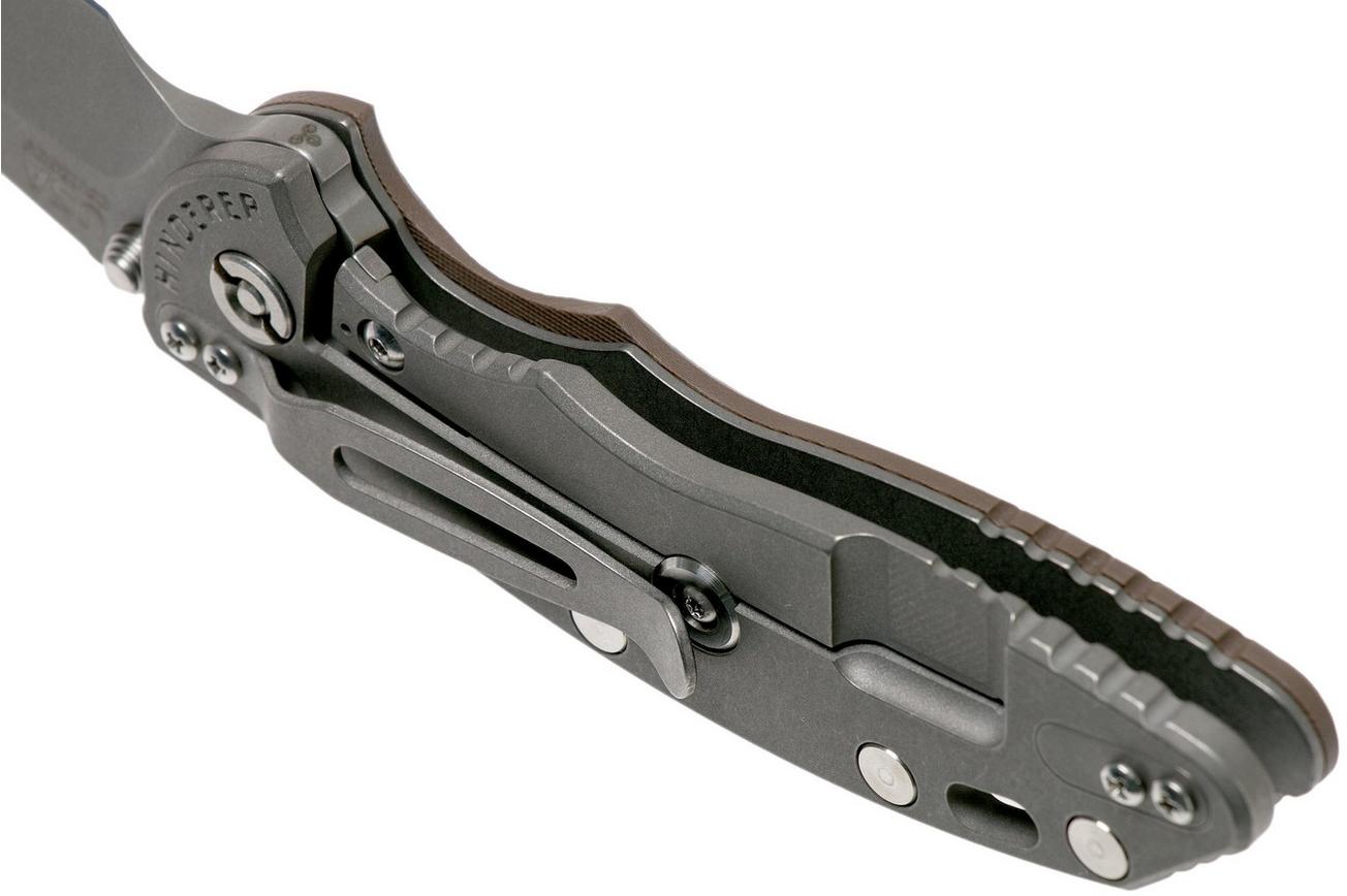 Rick Hinderer XM18 3,5” Non-Flipper Spearpoint Working Finish, Flat Dark Earth G10
