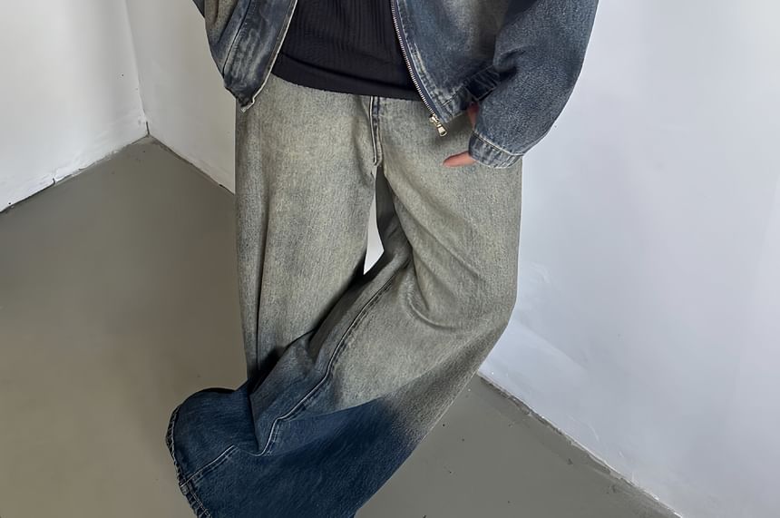 Savenne - Gewassen denim jack met rits