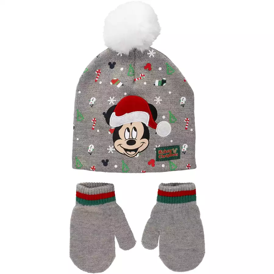 Mütze + Handschuhe  grau