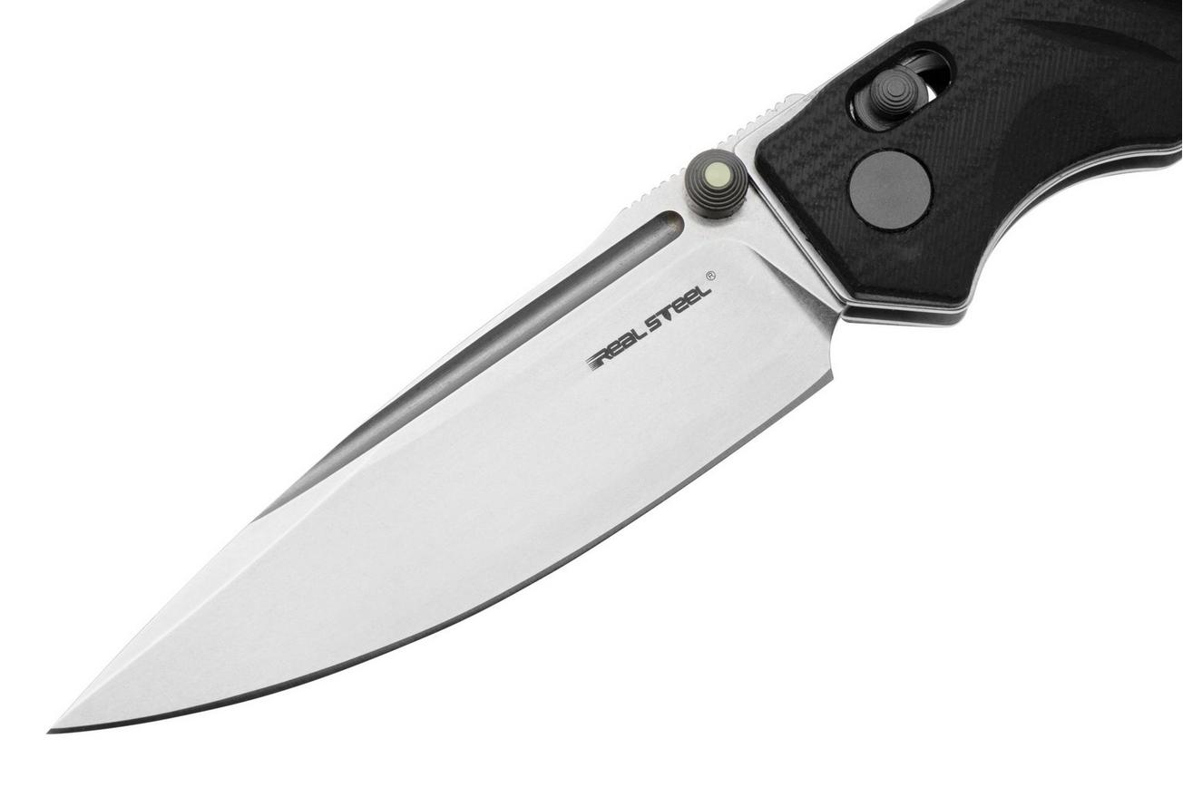 Real Steel Sacra Pro 7714BS Stonewashed Böhler K110, Black G10, zakmes