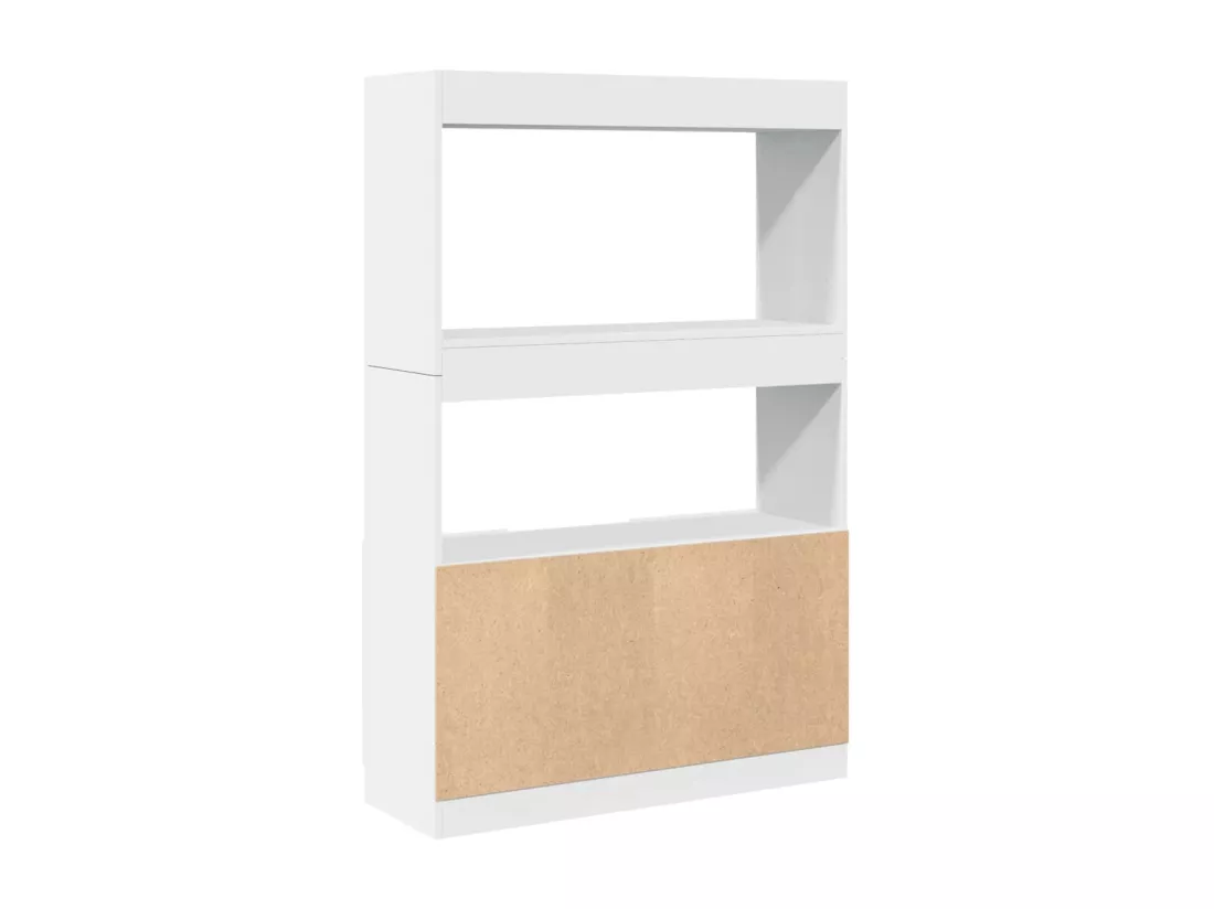 Buffet haut blanc 92x33x140 cm bois d'ingénierie