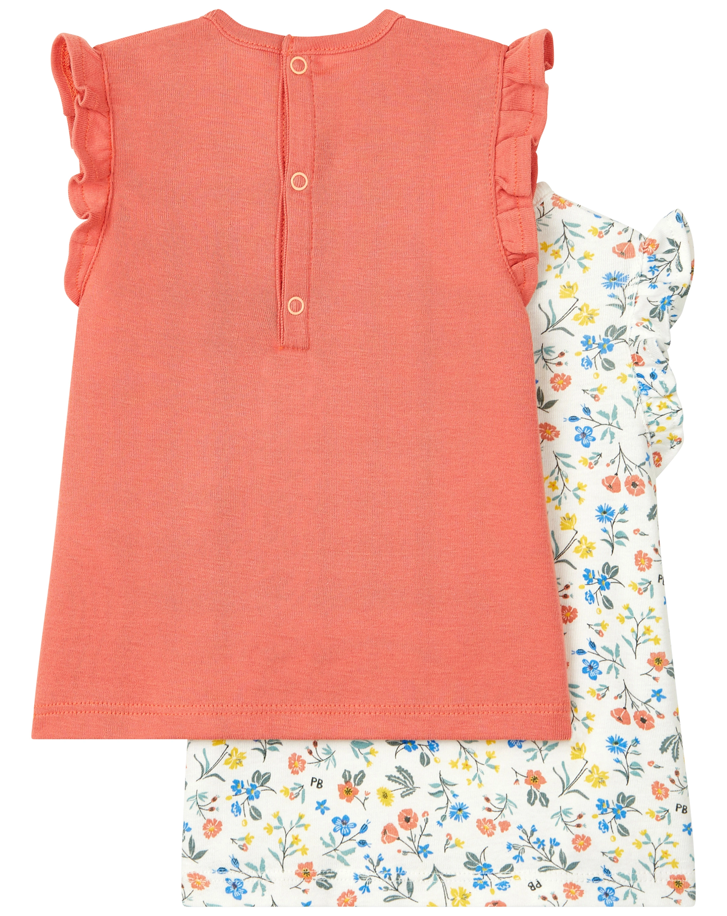 T-Shirt BURGAIN 2er-Pack in marshmallow/papaye