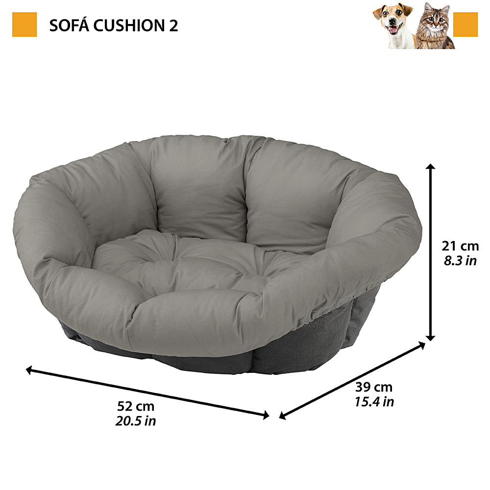 Ferplast coussin pour panier chien et chat sofa' 2, en coton, matelas coussin rembourré pour lit pour chien et chat d'intérieur,