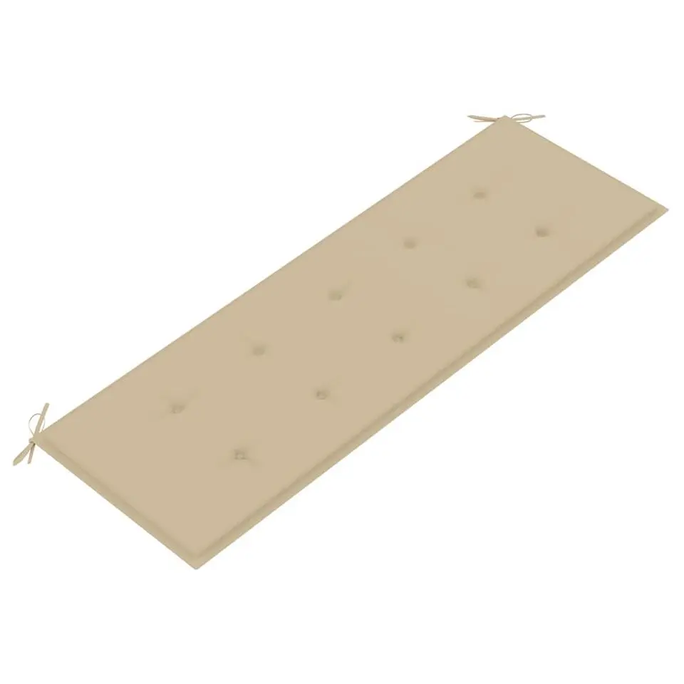 vidaXL - Batavia Tuinbank met beige kussen - Teakhout - 150x51.5x84 cm