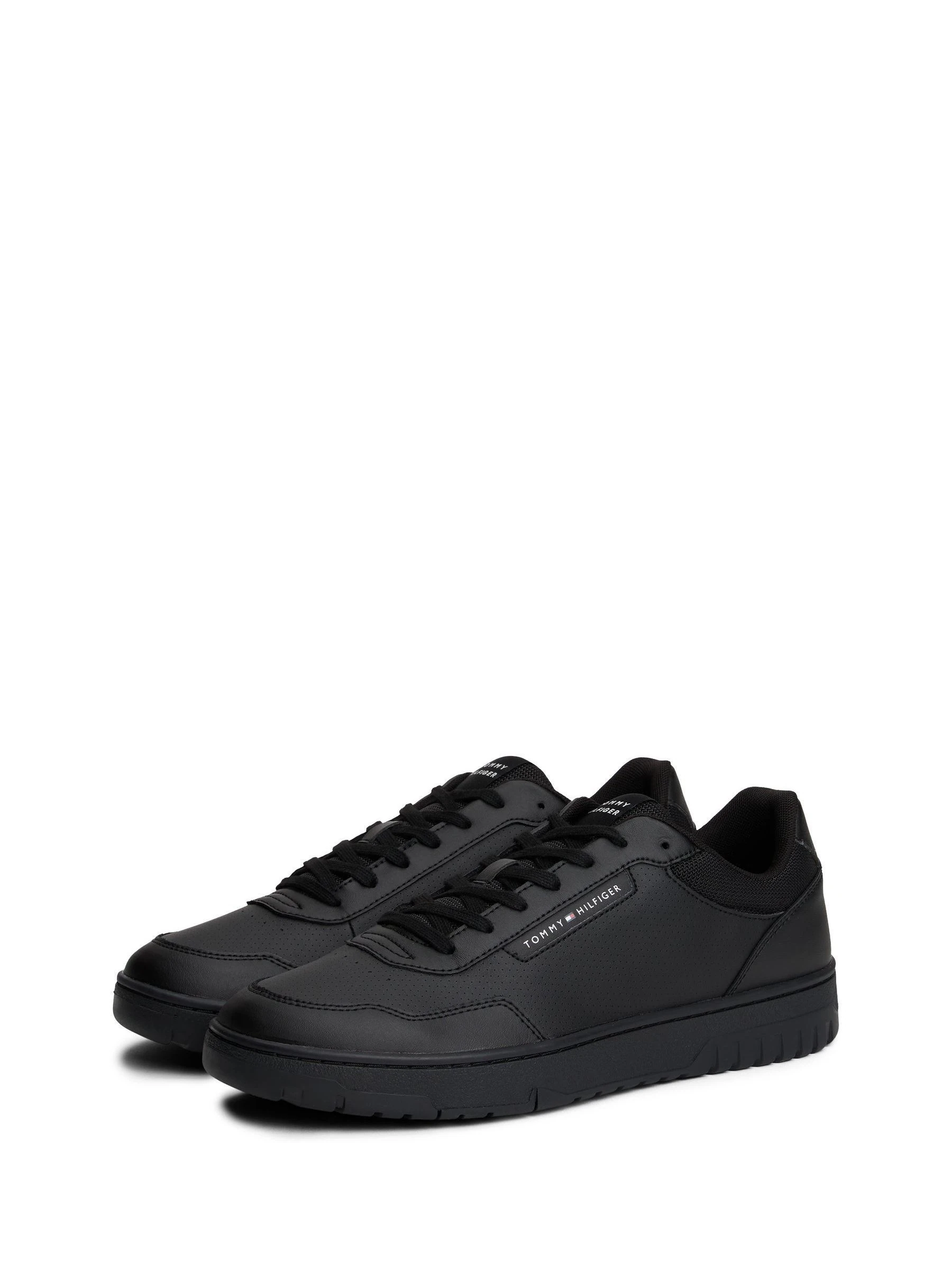 Zwart - Tommy Hilfiger Cleat Basketball Trainers With Leather